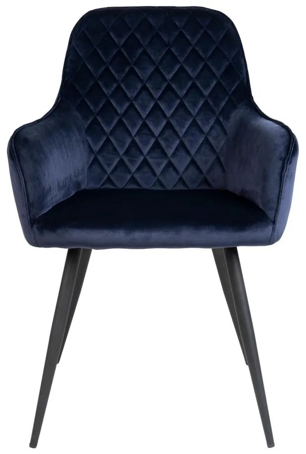 Set di sedie da pranzo blu scuro in imbottito con braccioli 2 pz Harbo – House Nordic