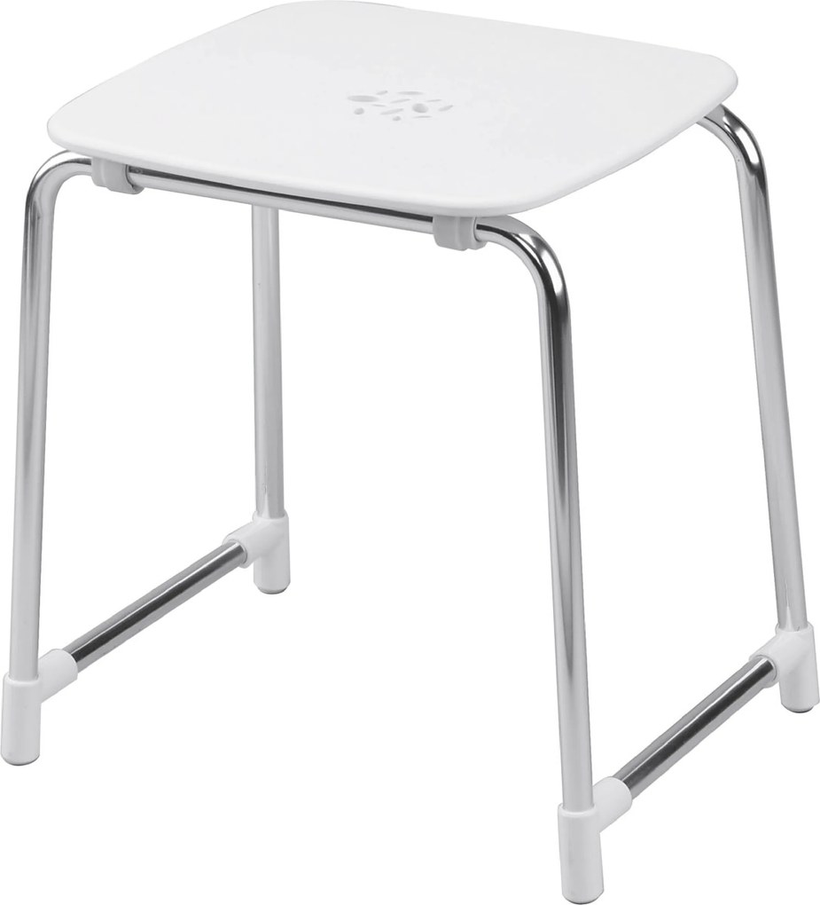 Sgabello Multiuso Gedy "Prima Classe" Bianco/Cromo