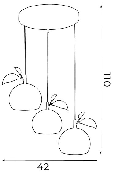 Lampadario a sospensione con filo APPLE 3xE27/15W/230V colorato