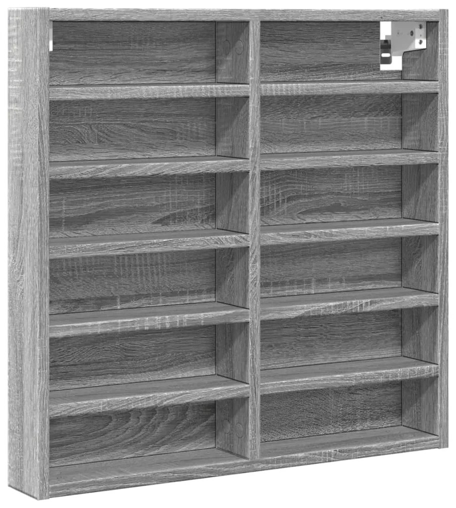 Armadietto vetrina grigio sonoma 60x8,5x58 cm legno multistrato