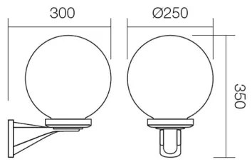Redo 9789 - Applique da esterno SFERA 1xE27/42W/230V IP44 bianco