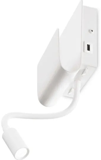 Ideal Lux - Luce Spot da parete a LED PROBE LED/9,5W/230V USB bianco