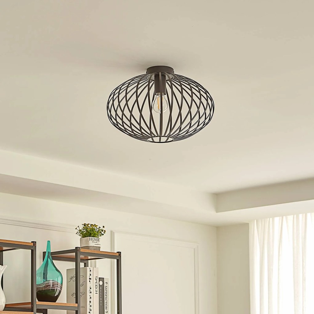Plafoniera soffitto Maivi Lindby, dimmerabile, Nero, Soggiorno / Sala da pranzo, Metallo, Moderno, Plafoniera