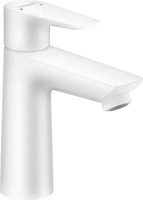 Rubinetto per lavabo a canna media getto laminare cristallino Talis E bianco verniciato opaco HANSGROHE H 16.2 cm