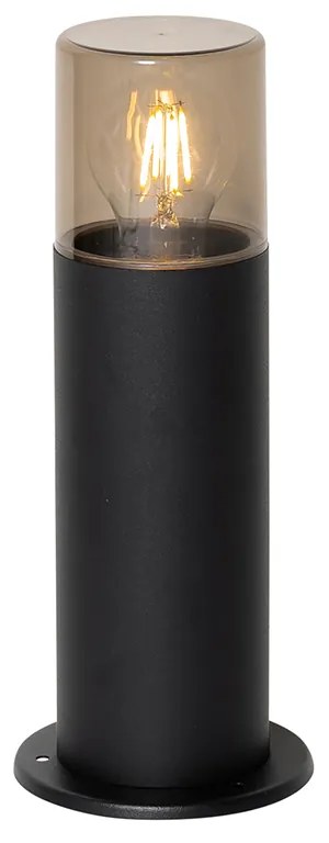 Lampada da esterno a stelo nera con paralume fumé 30 cm IP44 - Odense