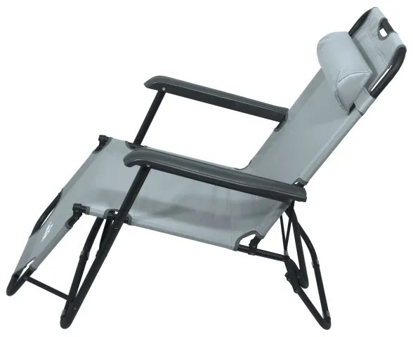 Sedia pieghevole regolabile grigio/nero