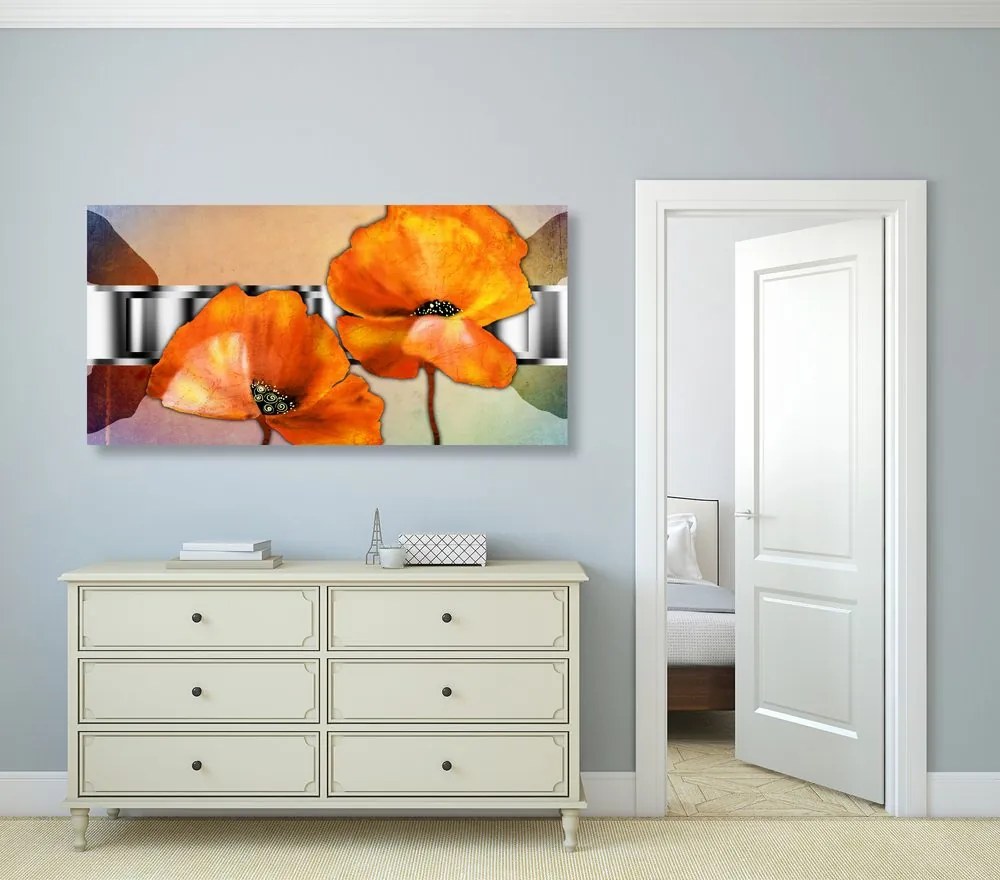 Quadro su tela – Fiori in stile orientale