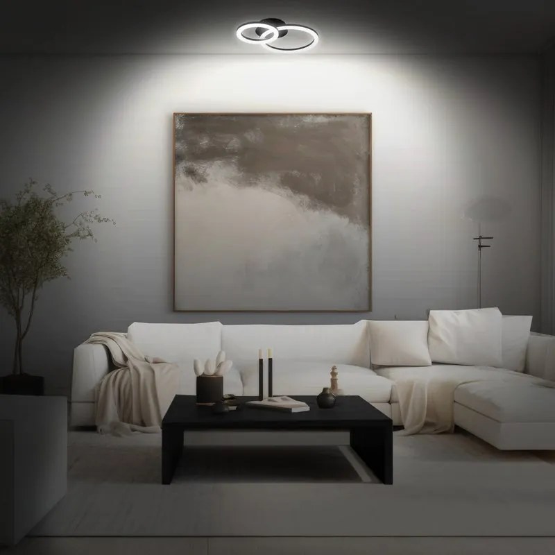 Plafoniera LED design Kenshi, nero 30x5.3 cm, 2700 lumen INSPIRE