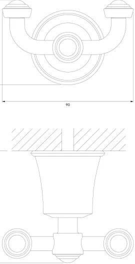 OMNIRES AL53120CR - Gancio a muro ART LINE cromo lucido