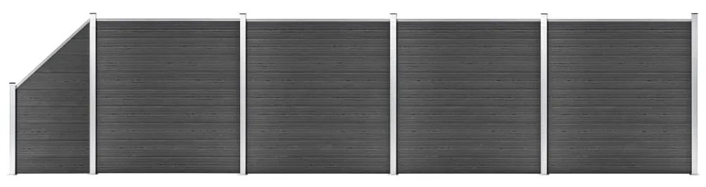 Set Pannelli Di Recinzione İn Wpc 792x(105-186) Cm Nero /