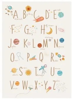 Stampa decorativa (50x70 cm) Cosmic Kids Multicolore Classic - Sklum
