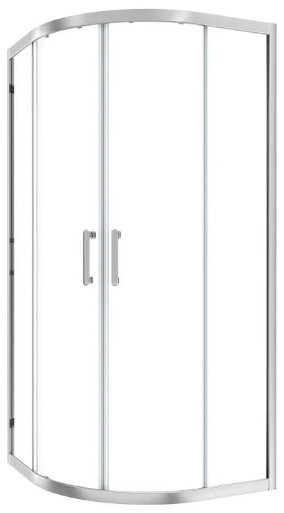Box doccia con ingresso angolare scorrevole Easy quadrante L 80 x L 80 x H 190 cm in vetro, sp. 6 mm vetro senza finitura / trasparente cromo