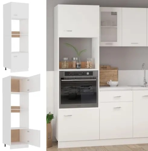 Armadio per Microonde Bianco 60x57x207 cm in Truciolato