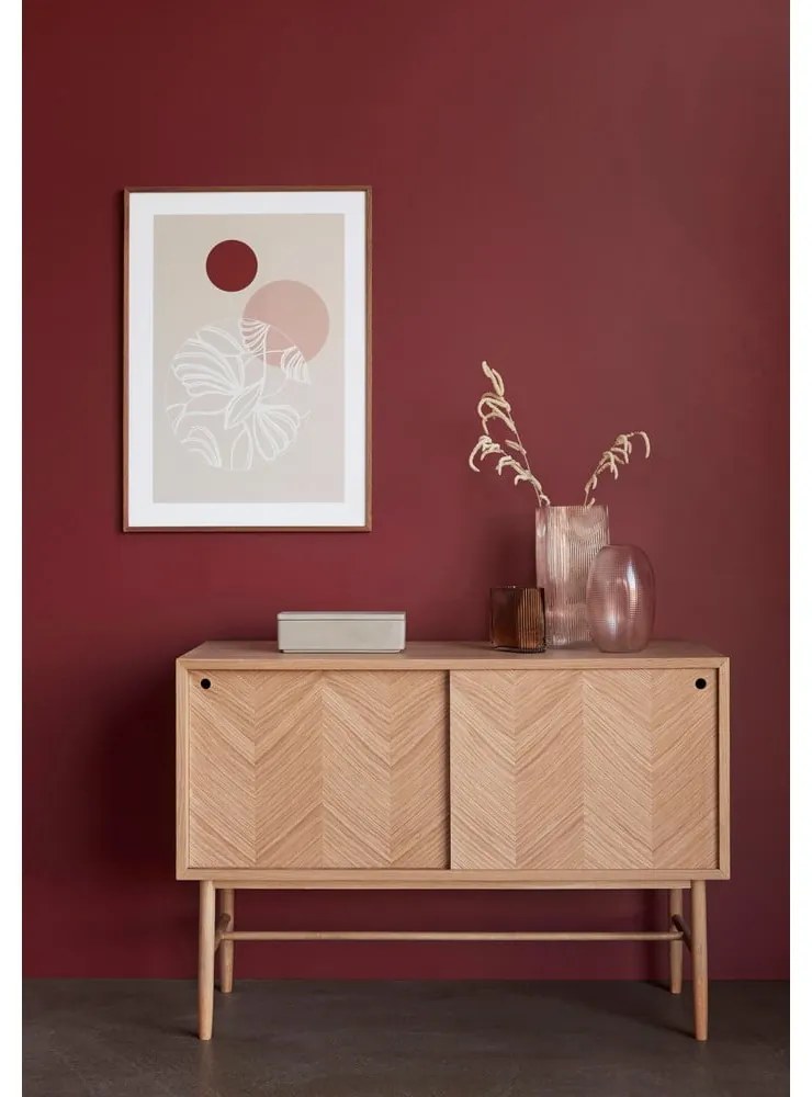 Cassettiera in rovere a spina di pesce, altezza 70 cm - Hübsch