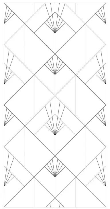 Fotomurale Art decò, bianco disegno nero