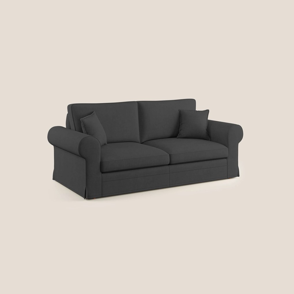 Lady divano classico in piuma d'oca realizzato con tessuto impermeabile T02 nero