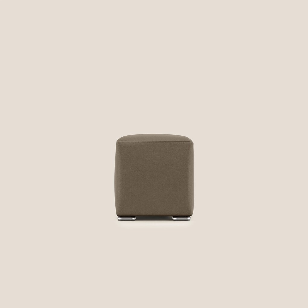 Cube pouf in microfibra smacchiabile T11 marrone