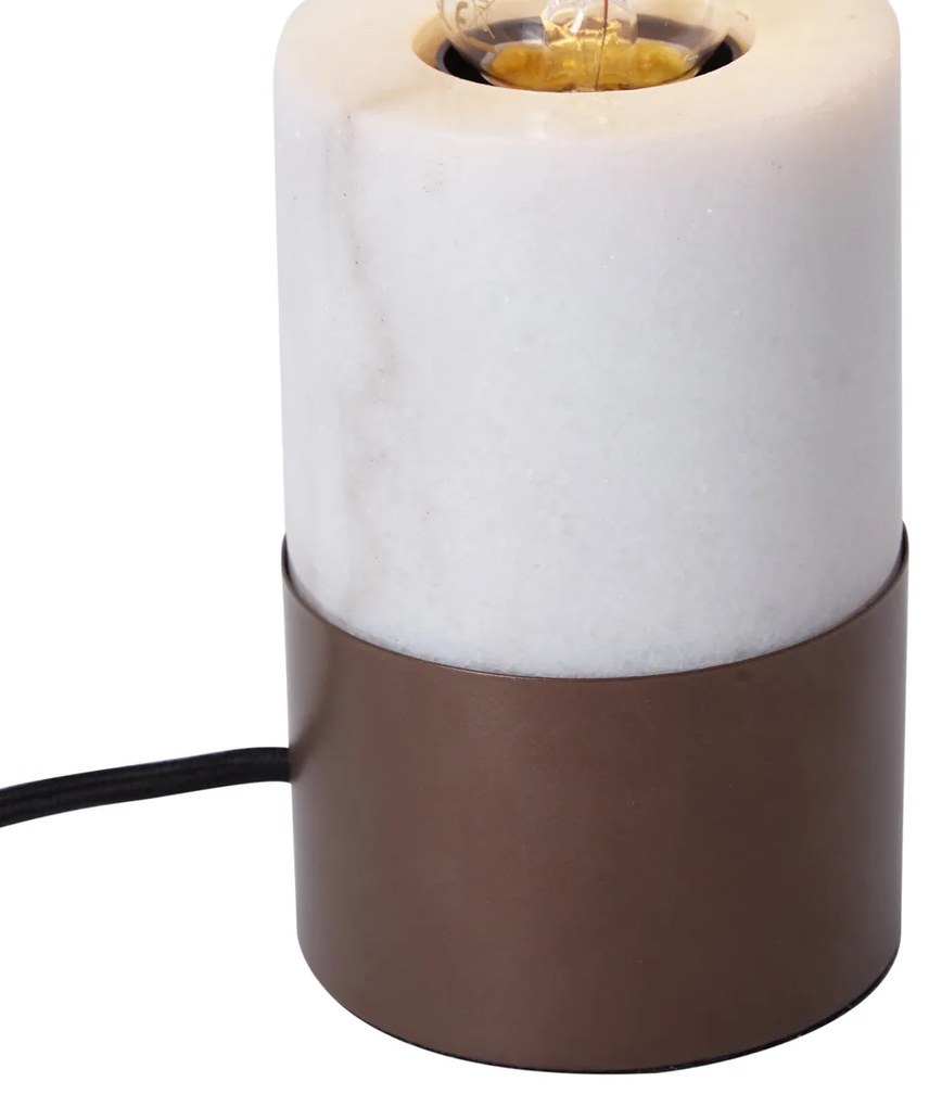 Lampada da tavolo moderna bronzo con marmo bianco - Marissa