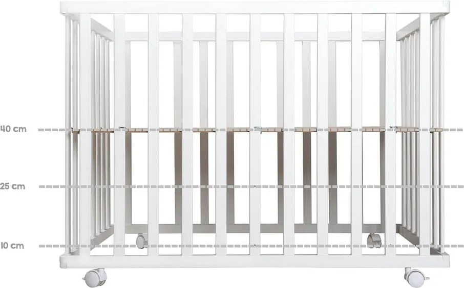 Lettino bianco con ruote 100x75 cm Style – Roba