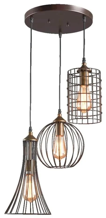 LUXERA 46073 - Lampadario a sospensione con filo TRION 3xE27/60W/230V