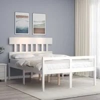 Letto per Anziani con Testiera Bianco 140x200 cm Legno Massellocod mxl 69589