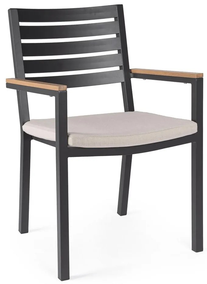 Sedie da esterno in set color antracite in metallo 4 pz Henna – Bizzotto