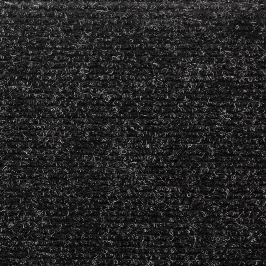 Tappetini per Scale Tessuto Agugliato 5 pz 65x21x4 cm Neri