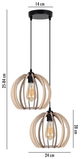 Lampadario su filo DORO 2xE27/60W/230V