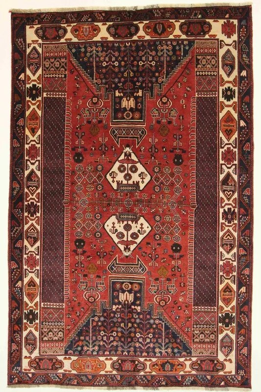 Gashghai Tappeto 170 x 270 Rosso (Iran) Annodato A Mano