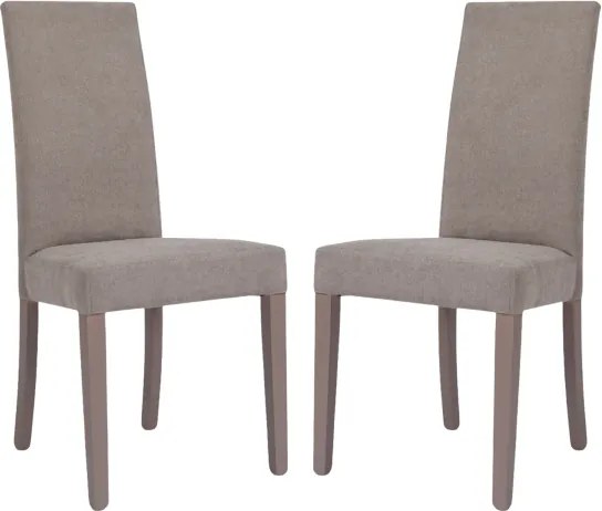 Sedia in tessuto Tortora moderna imbottita Denver - Set 2