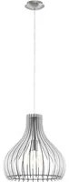 Lampadario Industrial Tindori Piccolo 1 Luce Acciaio Grigio Diffusore Bianco