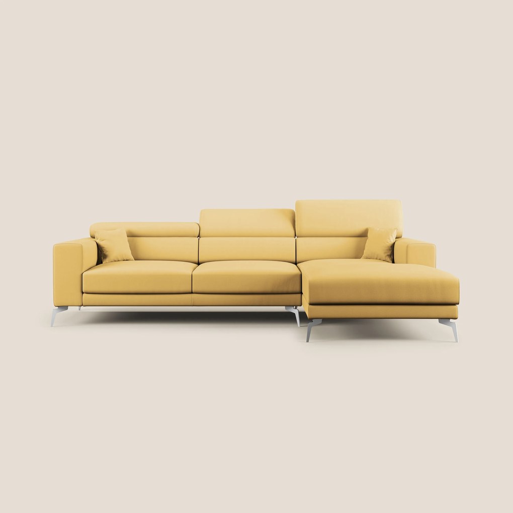 Blade Divano moderno angolare con poggiatesta reclinabili in Ecopelle T04
