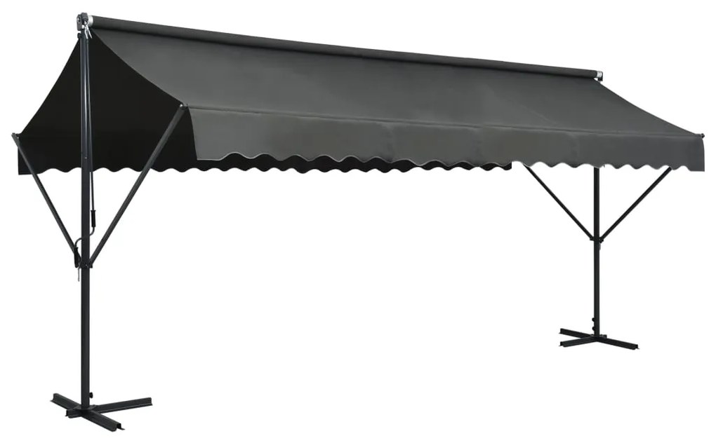 Tenda Parasole Con Piedistallo 500x300 Cm Antracite /