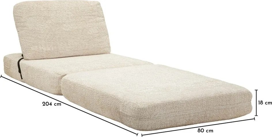 Poltrona bianca allungabile con rivestimento in bouclé Faster – Mauro Ferretti