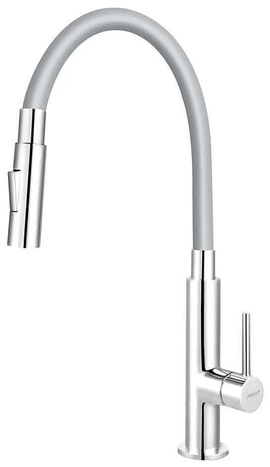 FERRO - Rubinetto per lavello con braccio flessible cromo lucido/grigio