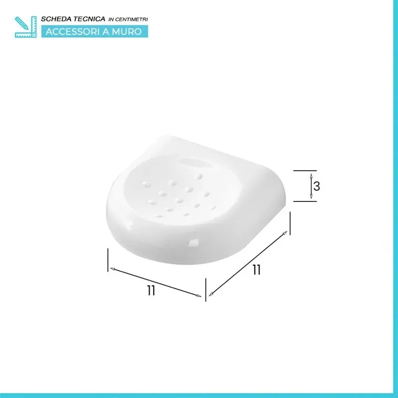 Porta sapone a muro in ABS bianco Gioia