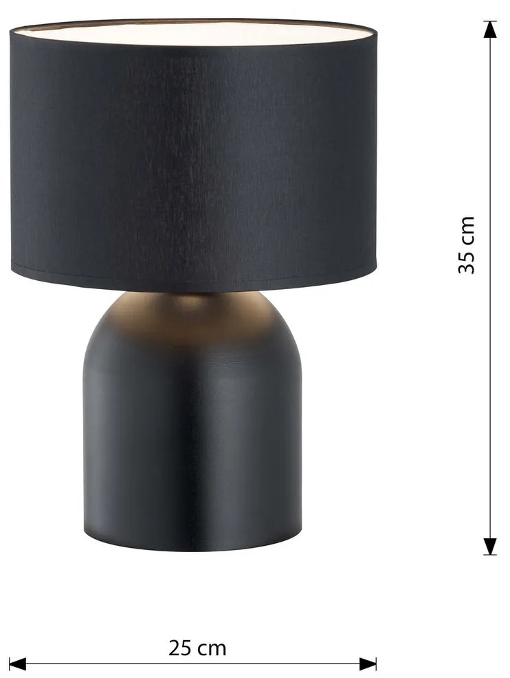 Lampada ASPEN LN1 BLACK E27 da Tavolo Scrivania e Comodino