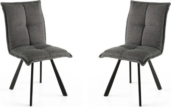 Sedia cucina tessuto Grigio Fumo - imbottito SILA 2 sedie