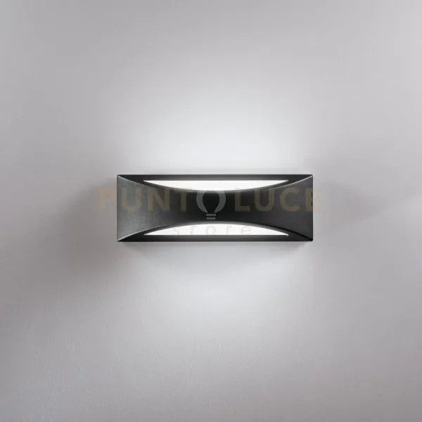 Applique led weiss in alluminio nero 16w 1800lm cct ip65 36x12x11,3...