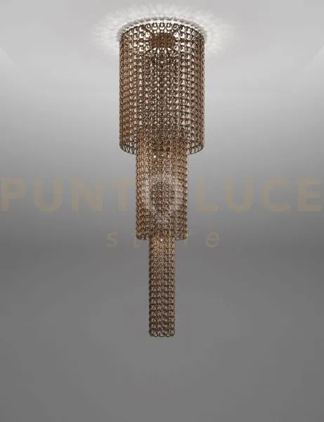 Giogali lampadadario a soffitto ca1 cristallo bronzo e bronzo opaco...