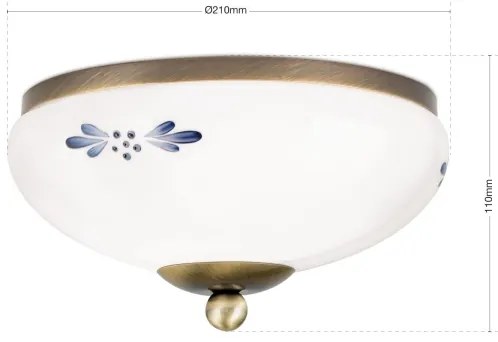 Orion DL 7-672 - Plafoniera LANDHAUS 1xE27/60W/230V Ø 21 cm bronzo/bianco