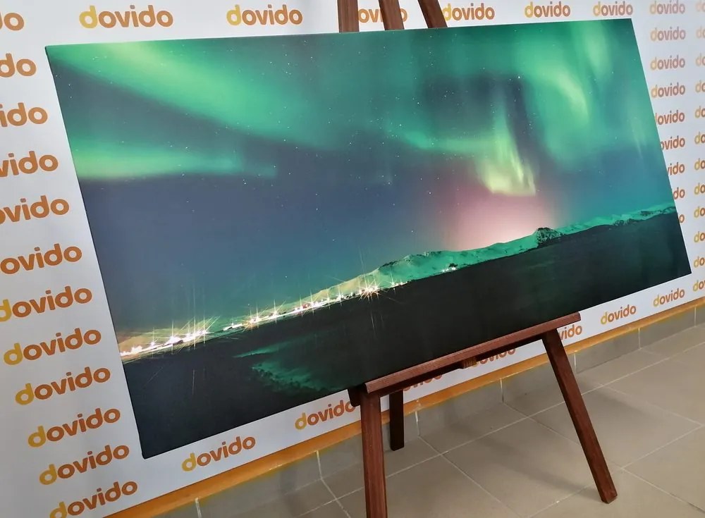 Quadro su tela – Straordinaria aurora verde
