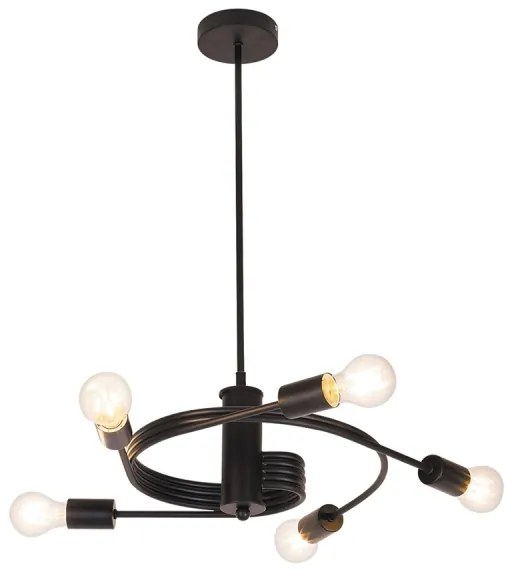 Rabalux 2098 - Lampadario fisso CARLY 5xE27/15W/230V nero