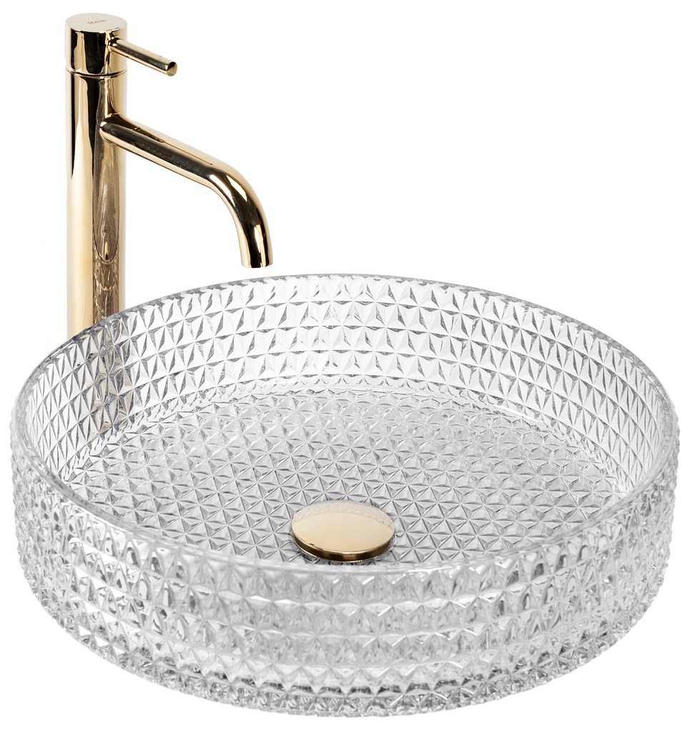 Lavabo da appoggio Rea Cristal Transparent 39