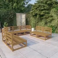 Set Divani da Giardino 7 pz Miele in Legno Massello di Pino 3075422