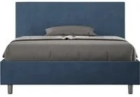 Letto Matrimoniale Extra Large 200x210 cm con Rete e Contenitore Adele Blu