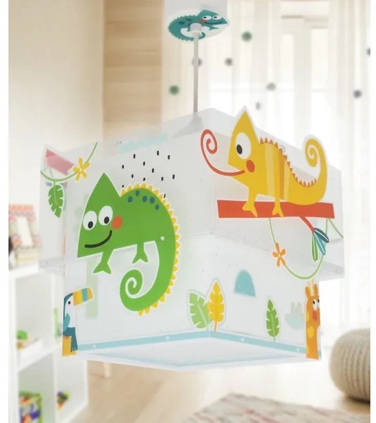 Dalber 63312 - Lampadario per bambini HAPPY JUNGLE 1xE27/15W/230V
