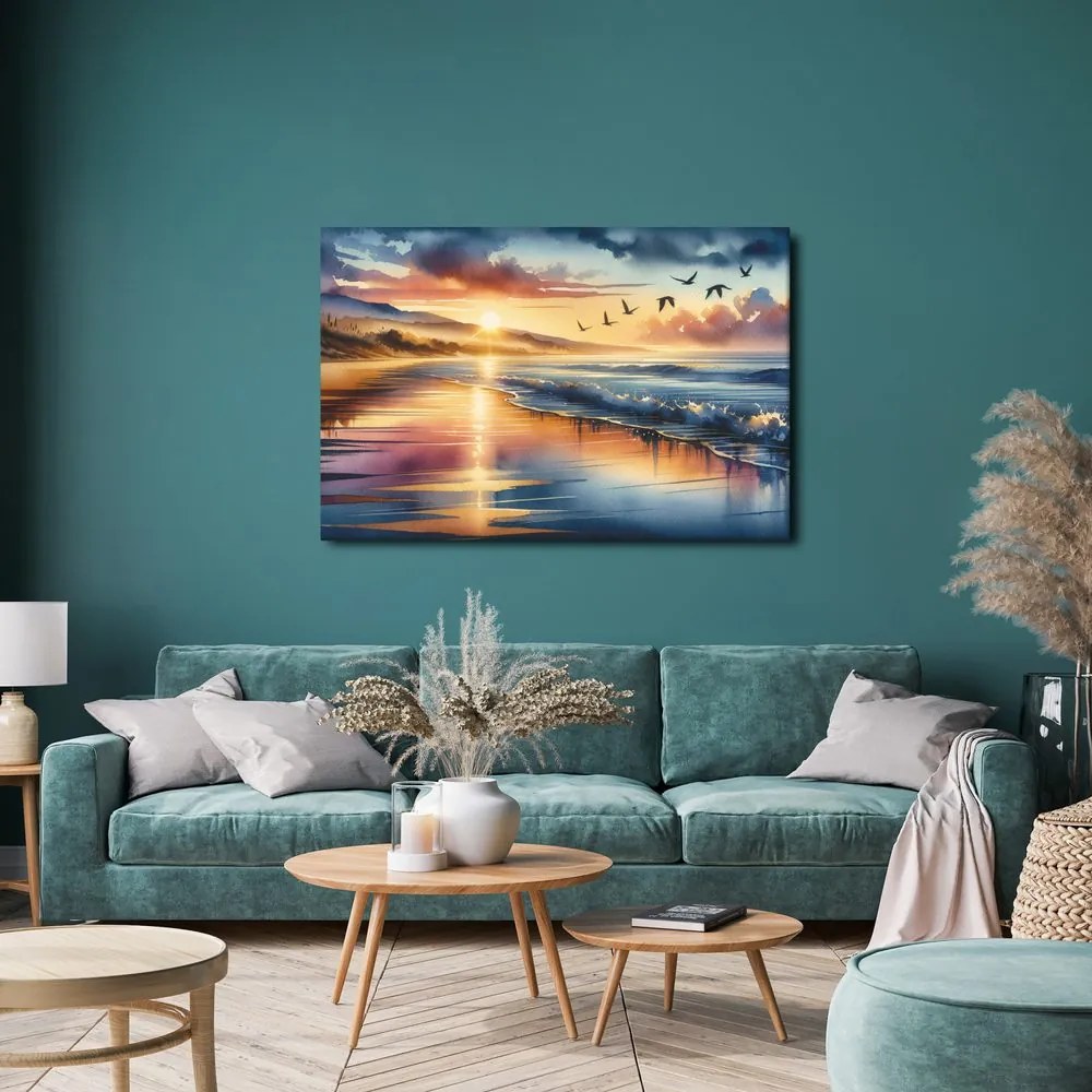 Quadro su tela – Spiaggia al tramonto