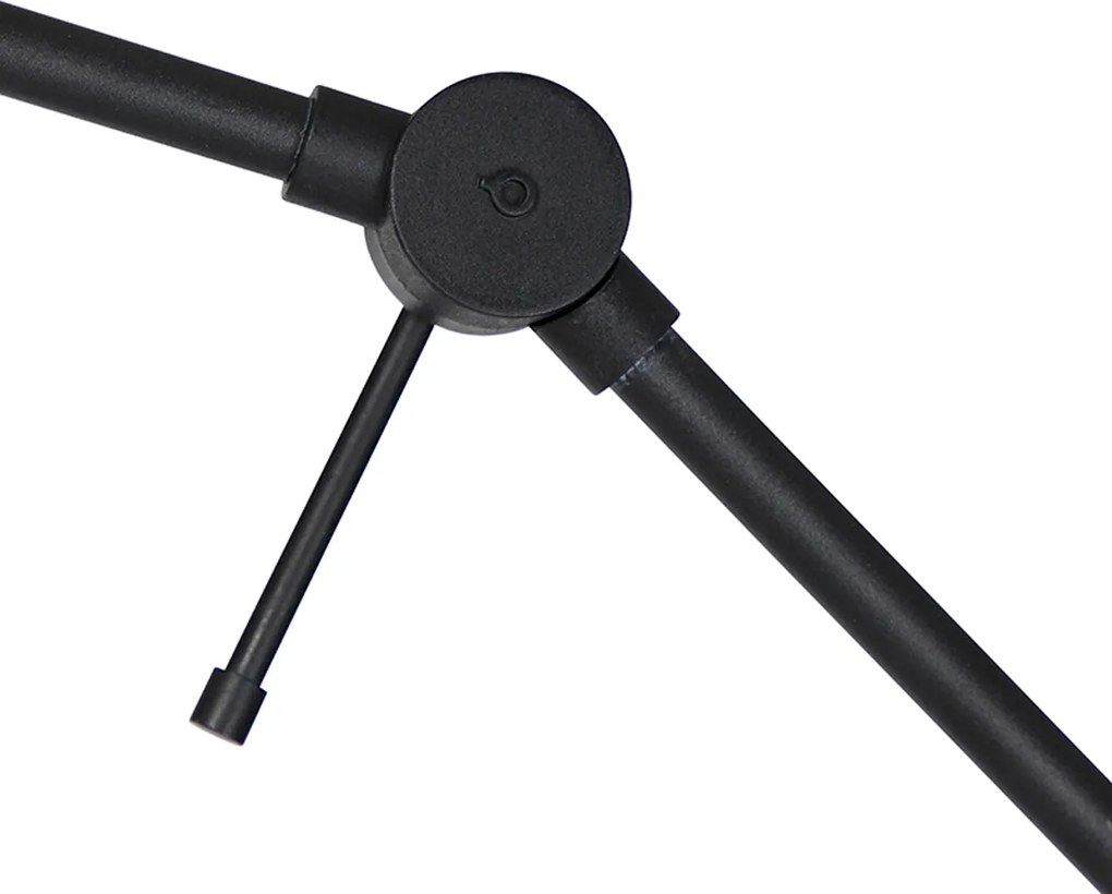 Lampada da terra nera regolabile con paralume in tessuto teddy beige 50cm - Editor