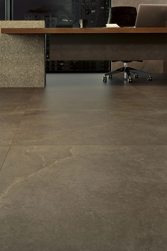 Cotto D'Este Kerlite Lithos 6plus Pavimento Rivestimento 120x120 Cm Effetto Pietra in Porcellanato Ceramico Sottile Soft Desert